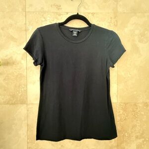 Banana Republic Black Short Sleeve Crew Neck Tee Stretch Petite Small